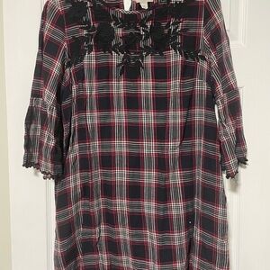 Caslon Red and Black Plaid Mini Dress